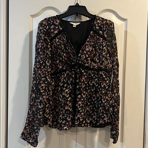 Lucky Brand Black Floral Blouse